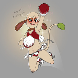 anthro bandage_on_knee blush cheerleader clothed clothed_anthro clothed_female clothing eyewear female footwear fur glasses green_eyes green_tail_tuft jumping midriff navel open_mouth shoes smile solo tail tail_tuft tan_body tan_fur tongue tuft mr.smile nintendo pokemon mimi_(mr.smile) generation_2_pokemon pokemon_(species) smeargle 1:1 absurd_res hi_res