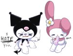 angry anthro bong chibi drugs duo female lighter marijuana morute spade_tail tail touboutenshi onegai_my_melody sanrio kuromi my_melody demon lagomorph leporid mammal rabbit