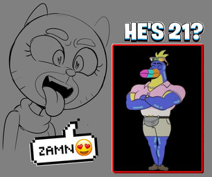 age_difference anthro arms_bent asking bare_shoulders beak belt big_eyes biped black_belt black_eyebrows black_text blonde_hair bottomwear brown_clothing brown_footwear brown_shoes button_(fastener) canon_couple clock clothed clothed_anthro clothed_female clothed_male clothing collared_shirt crossed_arms denim denim_bottomwear denim_clothing denim_shorts dialogue duo elderly elderly_anthro elderly_female emoji eyebrows eyelashes eyes_closed eyewear eyewear_on_head fangs feathers female footwear fully_clothed fully_clothed_anthro fully_clothed_male glistening glistening_arms glistening_body glistening_feathers glistening_legs grey_heart hair heart_pupils heart_symbol iris jewelry light_body light_feathers light_hair long_eyelashes looking_at_another male markings mature_anthro mature_female mouth_closed multicolored_beak multicolored_body multicolored_clothing multicolored_eyewear multicolored_feathers multicolored_polo_shirt multicolored_shirt multicolored_sunglasses multicolored_topwear muscular muscular_anthro muscular_arms muscular_male necklace number older_female open_mouth open_smile plantigrade pointy_ears polo_shirt pose pouch_(clothing) prick_ears question round_head screencap shirt shoes short_hair shorts sleeveless_clothing sleeveless_sweater sleeveless_topwear sleeveless_turtleneck smile snout speech_bubble standing straight_legs sunglasses sunglasses_on_head sweater tan_bottomwear tan_clothing tan_shorts teeth text thick_eyebrows thick_neck three-quarter_view tongue tongue_out topwear turtleneck two_tone_body two_tone_clothing two_tone_feathers two_tone_polo_shirt two_tone_shirt two_tone_topwear watch whisker_markings white_speech_bubble white_text wide_eyed wristwatch younger_male spakka5 cartoon_network the_amazing_world_of_gumball zamn johnny_toucan mary_senicourt avian bird domestic_cat felid feline felis mammal toucan 2025 digital_drawing_(artwork) digital_media_(artwork) english_text greyscale hi_res meme monochrome sketch