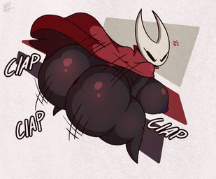 anthro ass_clapping bent_over big_breasts big_butt biped black_body black_eyes breasts butt butt_jiggle cloak cloak_only clothing female horn hornet's_needle huge_breasts huge_butt huge_thighs hyper hyper_breasts hyper_butt jiggling non-mammal_breasts rear_view red_cloak red_clothing solo standing thick_thighs twerking krazytoonz hollow_knight_(franchise) team_cherry hornet_(hollow_knight) arthropod 2025 digital_media_(artwork) hi_res