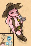 anthro belt boots buckteeth clothed clothing cowboy_boots cowboy_hat cowboy_outfit cross-popping_vein dialogue eyebrows female footwear front_view group gun half-closed_eyes hand_on_belt handgun hands_on_own_hips hat headgear headwear holding_gun holding_handgun holding_object holding_ranged_weapon holding_revolver holding_weapon leaning leaning_backward looking_at_another male narrowed_eyes navel on_model open_mouth ranged_weapon revolver sheriff_badge shoes simple_background skimpy solo standing teeth text tongue topwear toy toy_gun trio vest weapon young young_anthro soulcentinel third-party_edit squitoo_(colorist) cartoon_network the_amazing_world_of_gumball anais_watterson gumball_watterson nicole_watterson domestic_cat felid feline felis lagomorph leporid mammal rabbit 2023 2025 color_edit colored english_text hi_res brother_(lore) brother_and_sister_(lore) daughter_(lore) mother_(lore) mother_and_child_(lore) mother_and_daughter_(lore) parent_(lore) parent_and_child_(lore) parent_and_daughter_(lore) sibling_(lore) sister_(lore)