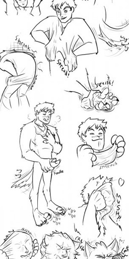 after_transformation anthro balls blush bodily_fluids clothed clothed_human clothing consensual_transformation cum ejaculation erection facial_hair feet genital_fluids genitals goatee goo_transformation grin happy heart_symbol hindpaw holding_penis human_to_anthro looking_at_self male mid_transformation nude nude_anthro onomatopoeia paws penis sitting smile solo sound_effects species_transformation standing tail tail_motion tailwag text tongue tongue_out transformation furii canid canine canis human mammal wolf 2014 english_text hi_res long_image monochrome sequence tall_image