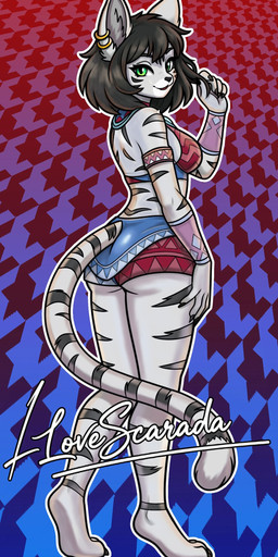 anthro armband black_hair breasts butt ear_piercing ear_ring female green_eyes hair jewelry nails navel necklace piercing rear_view ring_piercing solo tail ilovescarada bethesda_game_studios microsoft the_elder_scrolls the_elder_scrolls_online lya_(ixikelpos) felid khajiit mammal pantherine tiger absurd_res hi_res