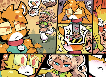 angry anthro anthro_on_anthro bedroom_eyes blush breasts carrot cleavage clothed clothing collar eyes_closed eyewear female female_anthro flirting food glasses hydraulic_press imminent_sex male male/female male_anthro name_tag narrowed_eyes plant ragebait seductive smile speech_bubble vegetable digsaw frey_(freydraws) mel_lemoon caramel_dog lagomorph leporid mammal rabbit 2025 hi_res