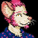 1:1 alpha_channel barbarodda chest_tuft clothing digital_media_(artwork) dress_shirt facial_hair fur goatee hair low_res male mammal pink_facial_hair pink_goatee pink_hair pink_sideburns pixel_(artwork) portrait roden_(rodenbeard) rodent shirt sideburns solo topwear tuft whiskers white_body white_fur yellow_eyes