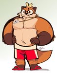 anthro big_eyes clothed clothing footwear grey_background hands_on_hips lifeguard male muscular muscular_anthro muscular_male navel neckwear sandals shoes simple_background smile solo standing swimming_trunks swimwear topless topless_male whistle_(object) working scraffyraccoon otto_(scraffyraccoon) mammal mustelid otter 2020 hi_res