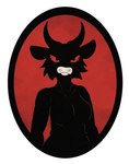 anthro black_body female humor indonesia joke logo parody pdip simple_background solo anonymous_artist bovid bovine cattle mammal hi_res meme