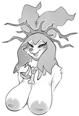 anthro areola big_breasts blush bone bone_necklace breasts clothing cute_fangs fangs female female_anthro front_view fur headgear headwear inverted_nipples jewelry narrowed_eyes necklace nipples open_mouth open_smile simple_background smile solo teeth white_background anotherbearsimp armello league_of_geeks yordana_(armello) bear mammal 2026 digital_drawing_(artwork) digital_media_(artwork) english_description half-length_portrait hi_res monochrome portrait