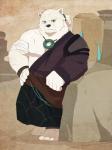 anthro clothing fur humanoid_hands male robe solo white_body white_fur 00makumakuma00 kumao sdorica crushfang_(sdorica_sunset) bear mammal polar_bear ursine 2019 3:4 hi_res