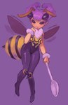 blush breasts camel_toe clothed clothing cutlery female fingers hair holding_object kitchen_utensils purple_hair simple_background solo spoon tongue tongue_out tools topwear wings null_skull capcom darkstalkers q-bee animal_humanoid arthropod arthropod_humanoid bee bee_humanoid humanoid hymenopteran hymenopteran_humanoid insect insect_humanoid mammal absurd_res digital_media_(artwork) hi_res