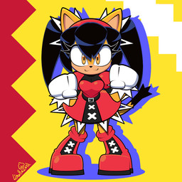anthro black_hair boots bouncing bouncing_breasts breasts clothing dress female footwear fur hair looking_at_viewer paw_pose pigtails pose red_boots red_clothing red_dress red_footwear shoes solo tail tail_motion tailwag yellow_body yellow_fur limehazard sega sonic_the_fighters sonic_the_hedgehog_(series) honey_the_cat domestic_cat felid feline felis mammal 2026 animated signature