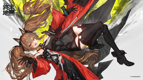 5_fingers black_clothing black_gloves black_handwear boots breasts brown_eyes brown_hair clothing female fingers footwear gloves hair handwear high_heeled_boots high_heels jacket legwear looking_at_viewer pigtails shoes smile solo stockings tail topwear lm7_(op-center) arknights hypergryph studio_montagne angelina_(arknights) animal_humanoid canid canid_humanoid humanoid mammal mammal_humanoid 16:9 2026 digital_media_(artwork) hi_res widescreen