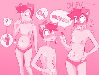anthro blush blush_lines cheek_tuft clenched_teeth clothed clothing facial_tuft male nervous positive_pregnancy_test pregnancy_test pregnant pregnant_anthro pregnant_male solo teeth tuft underwear underwear_only wide_eyed heresvix ginger_(heresvix) canid canine canis domestic_dog mammal hi_res monochrome andromorph_(lore) trans_(lore) trans_man_(lore)