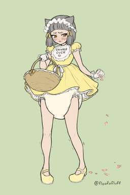 accessory ageplay amber_eyes bangs basket bib big_diaper biped blunt_bangs blush blush_lines clothed clothing container cuckquean diaper dress embarrassed feline_ears female flat_chested flower_girl flower_hairband footwear frilly frilly_clothing frilly_diaper frilly_dress frown gloves green_background grey_hair hair hair_accessory hair_tie hairband handwear holding_basket holding_container holding_object humiliation infantilism light_body light_skin looking_away looking_down petals roleplay shaking shoes short_hair simple_background solo standing text text_on_bib text_on_clothing trembling wearing_diaper white_clothing white_gloves white_handwear yellow_clothing yellow_dress floofnfluff xenoblade_(series) nia_(xenoblade) animal_humanoid cat_humanoid felid felid_humanoid feline feline_humanoid gormotti humanoid mammal mammal_humanoid absurd_res digital_drawing_(artwork) digital_media_(artwork) full-length_portrait hi_res portrait signature