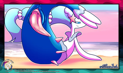 animal_genitalia animal_penis anus beach blinking blue_eyes blue_hair border cetacean_genitalia cetacean_penis detailed_background erection feral genital_slit genitals hair looking_at_viewer looking_back male nude outside penis presenting presenting_penis sand seaside sky smile solo swinging_penis tail tapering_penis text duskguard violabossanova nintendo pokemon aquatic generation_7_pokemon mammal pinniped pokemon_(species) primarina 2d_animation animated digital_media_(artwork) english_text frame_by_frame hi_res loop no_sound seamless_loop short_playtime url video