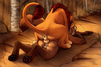anal anal_penetration anthro anthro_on_feral anthro_penetrated anus backsack balls balls_deep bestiality bodily_fluids butt claw_marks claws cum cum_inside digitigrade duo feet feral feral_penetrating feral_penetrating_anthro feral_penetrating_male fluffy fluffy_tail from_behind_position fur genital_fluids genitals hindpaw lying male male/male male_anthro male_feral male_on_feral male_penetrated male_penetrating male_penetrating_male mane mounting nude on_front outside outside_sex pawpads paws penetration raised_tail sex tail tail_anus whiskers anchee sagemane tenebris canid canine felid lion mammal pantherine raccoon_dog tanuki 2018 digital_media_(artwork)