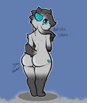 anthro anus backsack balls barely_visible_anus barely_visible_genitalia big_butt bottom_heavy butt femboy genitals heart_symbol horn looking_at_viewer makeup male nude solo tail thick_thighs wide_hips pseudokym reimy_(pseudokym) bovid caprine goat mammal 2023 clip_studio_paint_(artwork) digital_media_(artwork) hi_res