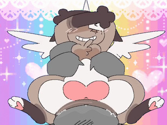 ambiguous_gender anal anal_penetration anthro big_dom_small_sub breasts dominant duo extreme_size_difference eyes_closed fur fur_markings heart_(marking) heart_symbol horn intersex intersex/male male maleherm markings penetration prince_sparklebutt(mora_less) rainbow_background simple_background size_difference small_breasts smile waist_grab epilepsy_warning mora_less mythology anon ambiguous_species domestic_cat equid equine felid feline felis imaginary_friend mammal mythological_creature mythological_equine siamese unicorn animated