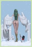 avian_feet big_butt butt feathered_wings feathers female genitals green_hair hair long_hair nude pubes pussy rear_view snow solo tan_body tan_skin thick_thighs white_body white_feathers wide_hips winged_arms wings youno_senichi european_mythology greek_mythology mythology one_piece monet_(one_piece) avian harpy humanoid mythological_avian mythological_creature winged_humanoid hi_res letterbox