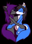 anthro anthro_on_anthro areola balls big_breasts black_areola black_hair black_inner_ear black_nose blue_balls blue_body blue_fur breast_squish breasts chest_tuft duo ear_piercing erection eyes_closed female french_kissing fur genitals glans grey_body grey_fur hair hip_grab humanoid_genitalia humanoid_penis intraspecies kissing male male/female penis piercing pink_glans pink_penis purple_hair romantic romantic_couple side_view simple_background squish transparent_background tuft white_body white_fur white_inner_ear ultilix director_faustus mattswolf canid canine canis mammal wolf 2024 alpha_channel hi_res