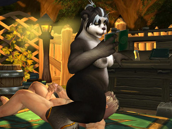 anthro areola book bouncing_breasts breasts claws cunnilingus dominant dominant_anthro dominant_female duo erection facesitting female fur genitals green_eyes hair holding_object human_on_anthro indoor_nudity indoor_sex inside interspecies larger_female long_hair lying male male/female masturbation nipples nude oral penis sex sitting sitting_on_another size_difference slightly_chubby slightly_chubby_female smaller_male straddling submissive submissive_human submissive_male vaginal ilikepandaren blizzard_entertainment warcraft ms._firelotus bear human mammal pandaren 3d_(artwork) 3d_animation 4:3 animated digital_media_(artwork) loop no_sound short_playtime video