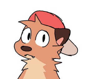 anthro backwards_hat black_eyes brown_body brown_ears brown_fur brown_nose cheek_tuft clothing cute_fangs facial_tuft fangs fur hat hat_only head_tuft headgear headgear_only headwear headwear_only looking_at_viewer male mostly_nude mouth_closed neck_tuft pink_inner_ear red_clothing red_hat red_headwear simple_background solo tan_body tan_fur teeth tuft wearing_hat white_background imkrisyim chester_the_otter mammal mustelid otter 2026 digital_media_(artwork) headshot_portrait icon pixel_(artwork) portrait
