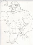 abs anthro armpit_hair balls_outline beard biceps body_hair bulge detailed_bulge facial_hair flexing genital_outline looking_at_viewer male muscular muscular_anthro muscular_male nipples pecs penis_outline pubes smile smirk solo teeth whiskers 47reaperz my_hero_academia selkie_(my_hero_academia) mammal marine mustelid otter pinniped seal spotted_seal hi_res traditional_media_(artwork)