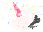 anus balls big_penis blush bodily_fluids butt cum cum_drip cum_dripping_from_penis dripping ejaculation feet feral genital_fluids genitals hair heart_symbol huge_penis long_penis looking_up lying male on_back orgasm pawpads penis solo sound_effects spread_toes tail text toes tongue tongue_out ijijil undertale undertale_(series) temmie_(undertale) tem absurd_res hi_res