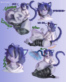 abdominal_bulge after_vore almost_fully_inside ambiguous_gender anthro belly belly_overhang belly_peeking_out belly_rub belly_squish big_belly black_clothing bloated blue_hair blue_tail blue_text bodily_fluids bulge clothing dialogue digestion_noises duo exposed_belly female feral fully_inside fur genitals green_text hair hanging_belly legwear listening_to_belly looking_at_belly male muffin_top navel neck_bulge obese object_ingestion object_vore onomatopoeia oral_vore overweight overweight_anthro overweight_female overweight_male overweight_pred partially_inside penis pokeball pokeball_vore pred_pov presenting_belly purple_eyes regurgitation rumbling_stomach simple_background size_difference slightly_chubby sloshing_belly solo sound_effects squish stockings stomach_acid stretch_marks stretched_mouth struggling struggling_prey stuffing swallowing swallowing_saliva sweater sweatshirt tail tail_sticking_out text thick_thighs thigh_highs thong throbbing throbbing_bulge throbbing_penis topwear twitter_handle underwear unwilling_prey vore white_body white_clothing white_fur white_text troppygutz nintendo pokemon domestic_cat felid feline felis generation_3_pokemon humanoid mammal milotic pokemon_(species) 2025 4:5 absurd_res artist_name comic digital_media_(artwork) digital_painting_(artwork) english_description english_text hi_res painting_(artwork) sequence shaded soft_shading watermark