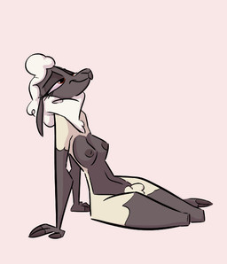 anthro areola black_areola black_nipples female fingers fur hooved_fingers hooves leaning leaning_backward navel nipples nude nude_female pose pseudo_clothing pubes solo white_body white_fur white_pubes wool_(fur) deeriojim fluttershythekind jewene_the_ewe bovid caprine domestic_sheep mammal sheep pinup source_request