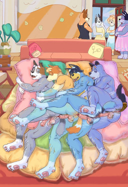 accidentally_gay age_difference anthro anthro_on_anthro anthrofied anus areola balls big_balls big_penis butt clothed clothed/nude clothing cuckquean cuddling detailed_background dress erection eyebrows eyes_closed eyewear female foreskin fur furniture genitals glans glasses grinding group group_sex hair hug hugging_object hugging_pillow humanoid_genitalia humanoid_penis inside living_room lying male male/male male_focus mature_anthro mature_male muscular muscular_anthro muscular_male nipples nude oblivious on_pillow on_side open_mouth pawpads penis perineum pillow ponytail pubes raised_leg saggy_balls sex sleep_sex sleeping sofa thick_thighs tongue tongue_out tuft uneven_balls unretracted_foreskin vein f0l0o0d_xxx bluey_(series) bandit_heeler bob_heeler chilli_heeler christine_heeler frisky_(bluey) radley_heeler stripe_heeler trixie_heeler australian_cattle_dog bird_dog canid canine canis cattledog cocker_spaniel domestic_dog herding_dog hunting_dog mammal pastoral_dog spaniel 2025 hi_res accidental_incest_(lore) brother_(lore) brothers_(lore) father_(lore) father_and_child_(lore) father_and_son_(lore) incest_(lore) parent_(lore) parent_and_child_(lore) parent_and_son_(lore) sibling_(lore) son_(lore)