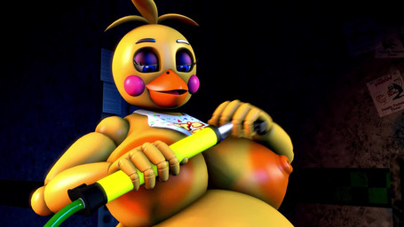 air_inflation air_pump anthro areola beak belly belly_expansion big_areola big_belly big_breasts black_eyebrows black_mouth blonde_hair blue_eyes breasts clothing enjoying expansion eyebrows eyelashes eyeshadow female hair hose hose_inflation huge_belly hyper hyper_belly hyper_inflation inflation looking_at_belly looking_at_own_belly looking_down looking_down_at_self looking_pleasured looking_up machine makeup nipples open_mouth open_smile orange_areola orange_beak orange_nipples pink_cheeks purple_eyeshadow smile solo swelling text text_on_clothing three-quarter_view white_bib yellow_body ryguy555 mipsmiyu_(modeler) five_nights_at_freddy's five_nights_at_freddy's_2 scottgames toy_chica_(fnaf) animatronic avian bird chicken galliform phasianid robot robot_anthro 16:9 2026 3d_(artwork) 3d_animation animated colored digital_media_(artwork) english_text hi_res shaded short_playtime sound video widescreen