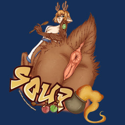 anus apron apron_only big_butt border butt cauldron clitoris clothing cutlery female freckles genitals kitchen_utensils looking_at_viewer looking_back presenting presenting_anus raised_tail scut_tail short_tail smile solo spoon tail tools transparent_border vulva zuckergelee deer deer_taur mammal mammal_taur taur 1:1 2026 alpha_channel