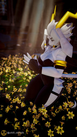 anthro antlers big_breasts breasts cleavage clothed clothing dress eyes_closed female fingerless_gloves floppy_ears flower fur gloves grey_body grey_fur handwear horn kneeling lop_ears plant solo chill_chichik warfaremachine_(modeler) pseudoregalia sybil_(pseudoregalia) warfare_sybil jackalope lagomorph mammal 3d_(artwork) 9:16 absurd_res digital_media_(artwork) hi_res