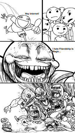 ambiguous_gender angry dialogue humor internet teeth text the_truth tongue unknown_artist hasbro my_little_pony human mammal black_and_white comic english_text hi_res meme monochrome