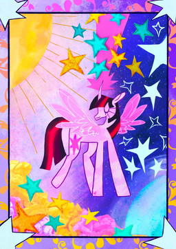 eyes_closed female feral horn smile solo star sun trotting wings clowncarsgobeep friendship_is_magic hasbro my_little_pony mythology twilight_sparkle_(mlp) equid equine mammal mythological_creature mythological_equine winged_unicorn hi_res