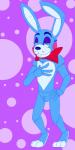 anthro bow_(feature) bow_tie chest_tuft fur green_eyes machine simple_background solo teeth tuft vonderdevil five_nights_at_freddy's five_nights_at_freddy's_2 scottgames toy_bonnie_(fnaf) animatronic robot 1:2 absurd_res hi_res