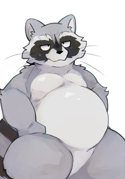 anthro belly big_belly biped black_body black_fur black_nose bodily_fluids cheek_tuft countershade_fur countershade_neck countershade_torso countershading facial_markings facial_tuft featureless_crotch front_view fur grey_body grey_countershading grey_ears grey_fur grey_inner_ear head_markings kemono looking_at_viewer male male_anthro markings mask_(marking) multicolored_body multicolored_fur multicolored_tail nude nude_anthro nude_male overweight overweight_anthro overweight_male ring_(marking) ringed_tail simple_background sitting solo striped_markings striped_tail stripes sweat sweatdrop tail tail_markings tuft two_tone_tail whiskers white_background tinntira mammal procyonid raccoon 2026 colored digital_media_(artwork) hi_res portrait three-quarter_portrait