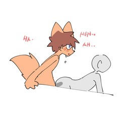 ambiguous_gender anal anal_penetration anthro anthro_penetrating anthro_penetrating_human blue_eyes blush blush_lines bodily_fluids duo faceless_character faceless_male genitals human_on_anthro human_penetrated interspecies male male/male penetration penis sex sweat text meltydraws anon jordantrs canid canine fox human mammal 1:1 2022 digital_drawing_(artwork) digital_media_(artwork) hi_res