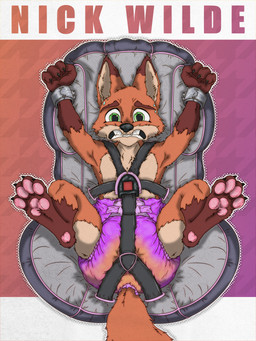 anthro bdsm bdsm_gear bodily_fluids bondage bondage_chair bondage_furniture bound buckle car car_seat chair clothed clothing cuff_(restraint) diaper diaper_fetish diaper_only duo embarrassed female furniture genital_fluids grumpy harness humiliation humiliation_fetish lost_bet male male/female offscreen_character on_chair pawpads paws raised_paw restraints seat sitting sitting_on_chair straps teasing topless unclean_diaper urine used_diaper using_diaper vehicle wearing_diaper wet_diaper wetting wetting_diaper f3lixc4tus disney zootopia judy_hopps nick_wilde canid canine fox lagomorph leporid mammal rabbit red_fox true_fox absurd_res hi_res story story_in_description