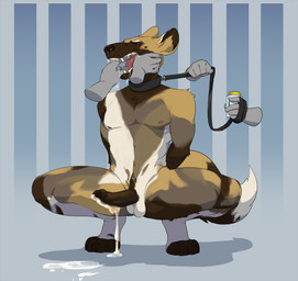 anthro athletic balls big_ears black_nose black_penis bodily_fluids bound collar collar_only crouching cum cum_on_ground cum_on_penis disembodied_hand drooling drugged drugs ejaculation finger_fetish finger_in_mouth finger_on_tongue finger_play fingers fish_hooking forced forced_orgasm fur fur_markings fuzzy_tail genital_fluids genitals group hand_on_face hands-free hands_behind_back hands_tied humanoid_genitalia humanoid_penis leash leash_pull leashed_top male markings multicolored_body multicolored_fur narrowed_eyes nude open_mouth orange_eyes orgasm penis pink_tongue presenting presenting_penis saliva solo_focus spread_legs spreading squint submissive submissive_male substance_intoxication tongue trio white_balls cosmicminerals viagra fari_paredes african_wild_dog canid canine mammal 2021 hi_res