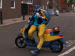 anthro armor beverage blue_body blue_fur building car container cup drinking_straw eyewear eyewear_on_head female fur headgear helmet house motor_scooter motor_vehicle outside solo street sunglasses sunglasses_on_head vehicle bambookat illumination_entertainment sing_(movie) porsha_crystal canid canine canis mammal wolf 3d_(artwork) 4:3 animated digital_media_(artwork) hi_res huge_filesize no_sound short_playtime webm