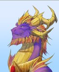 age_difference aged_up feral horn jewelry male multi_horn necklace older_male purple_body simple_background solo xannador activision mythology spyro_the_dragon the_legend_of_spyro spyro dragon mythological_creature mythological_scalie scalie 2020 dated digital_media_(artwork)