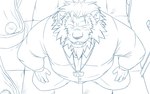 16:10 2023 anthro bathroom belly big_belly blush bottomwear clothing detailed_background felid humanoid_hands kemono lion male mammal oogamikennta overweight overweight_male pantherine pants shirt solo topwear widescreen