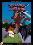 aircraft anthro azaleesh belt black_hair black_nose black_sclera blonde_hair blue_eyes bolf_(bo-lf) breasts brown_body brown_fur brown_hair brown_nose cameron_(azaleesh) canid canine cleavage clothed clothing comic cover cover_art cover_page domestic_cat ear_piercing english_text eyelashes eyewear facial_hair feelgood_airlines_1 felid feline felis female fluffy fluffy_tail fox fur glasses green_eyes grey_body grey_fur group hair heart_symbol jesse_(cyrion100) leotard long_hair male mammal multicolored_body multicolored_fur noelle_(noelleneko) orange_body orange_fur outside piercing pink_nose smile standing tail tan_body tan_fur teeth text two_tone_body two_tone_fur url vehicle white_body white_fur