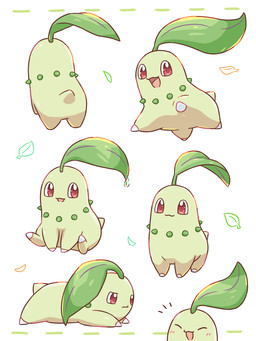 :3 ambiguous_gender blush blush_lines butt emanata eyes_closed featureless_crotch feral green_body leaf leaf_(anatomy) looking_at_viewer lying on_front open_mouth plant red_eyes simple_background sitting solo tail tongue water_drop nekogyo122 nintendo pokemon chikorita elemental_creature flora_fauna generation_2_pokemon pokemon_(species) 2024 3:4 absurd_res hi_res