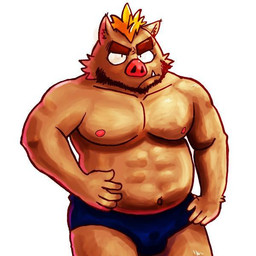 anthro beard belly brown_body brown_fur clothing facial_hair fur humanoid_hands kemono male moobs navel nipples overweight overweight_anthro overweight_male simple_background solo underwear white_background hachisan5656 mammal suid suine sus_(pig) wild_boar 1:1 2015
