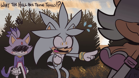 :3 angry animated_gif anthro blush bouncing_breasts breast_envy breasts cleavage clothed clothing dialogue dipstick_tail faceless_anthro faceless_character faceless_female female forehead_gem gem gesture group hand_gesture humor jumping male markings multicolored_tail pointing scared smug tail tail_markings text lettuce_(artist) sega sonic_the_hedgehog_(series) blaze_the_cat rouge_the_bat silver_the_hedgehog bat domestic_cat eulipotyphlan felid feline felis hedgehog mammal 16:9 2021 2d_animation animated english_text frame_by_frame short_playtime widescreen