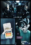 3d_(artwork) annoyed anthro blue_body blue_fur bottomwear cellphone clothing comic crowd crowded denim denim_bottomwear denim_clothing digital_media_(artwork) electronics female fur group hi_res jeans mammal metro pants phone procyonid purple_eyes raccoon ryder_(striped_sins) shirt striped_sins subway t-shirt topwear willitfit