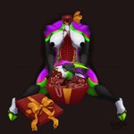 anthro blood bodily_fluids breasts candy cloven_hooves corpse dead_eyes death dessert female food gift gore guts gutted hooves nipples organs severed_body_part severed_head snuff solo lil_beetle bovid caprine goat mammal 2024 absurd_res hi_res signature